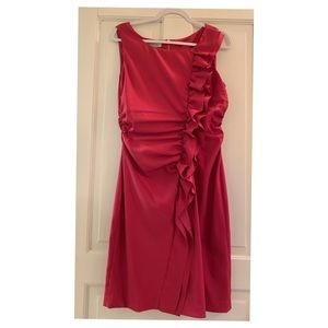 Kay Unger ruffle dress pink fushia 12